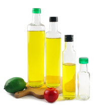 Round Shape Clear Empty Glass Olive Oil Bottle