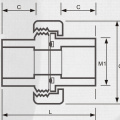 ASTM SCH80 CPVC Union Cor cinza escuro