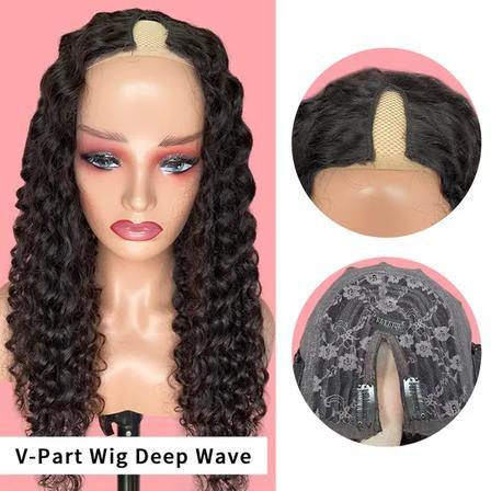 Deep Wave V Part Human Hair Wig