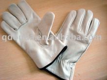 cow grain leather driver gloves