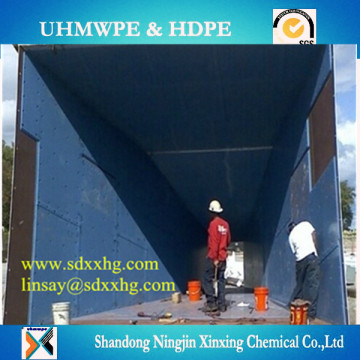 uhmwpe material slide liner for dump truck,uhmwpe truck bed liner/chute liner,coal industry plastic liners