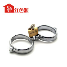 Novelty Stainless Steel Male Handcuff With Lock Bondage Restraints Handcuff Wristcuff Sex Toys for Couple Adult Game