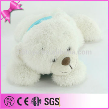custom plush material sleeping teddy bear toy mini plush polar bear plush toy
