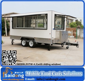 Good type Mobile kitchen trailer, food trailer, fast food sell trailer for sale
