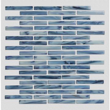 Blue Pattern Glass Mosaic Tiles For Living Room