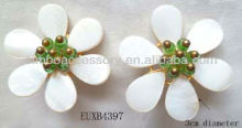 fashion metal shells and pearl flower jewelry stick earring