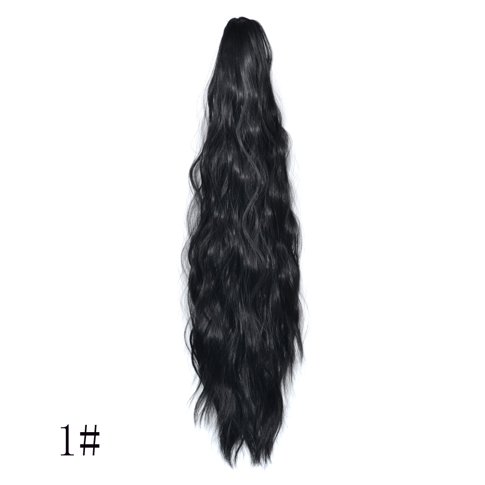 MYZYR Hair Long Wavy Ombre 24INCH Clip On Hair Extensions Claw P ony Tail Synthetic Hairpiece Heat Resistant P onytail