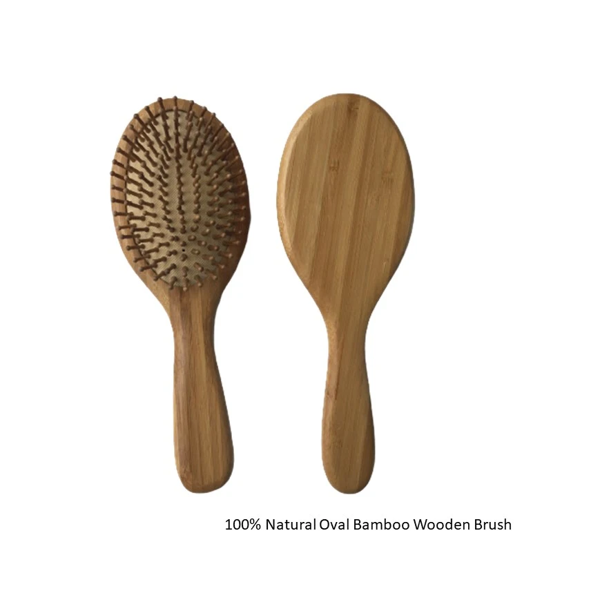 Oval Shape Bamboo Boar Bristle Hair Brush