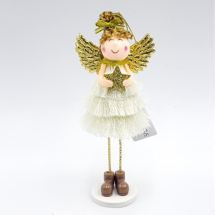 Christmas Plush Angel Girl Boy Dolls Xmas Tree Ornament Natal Noel Deco Christmas Decorations for Home New Year 2021 Kids Gift