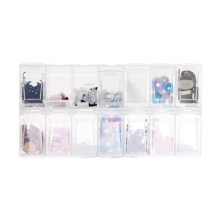 Customized Color Nail Art Decoration Packing Case - 14grid Transparent Clear Plastic Packing Box