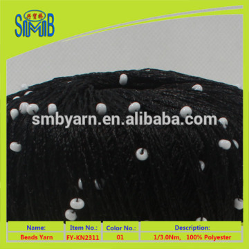 good material 100% polyester beads knitted yarn