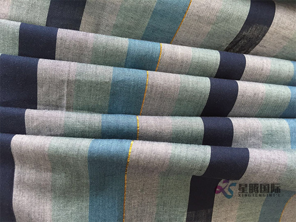 Soft Green Stripe Yarn Dyed Woven Shirting Fabric