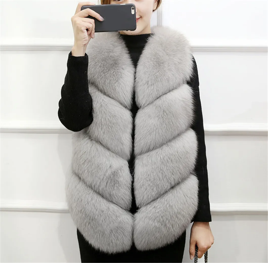 Fancy Good Quality Winter Womens Padded Top Furry Half Jacket Vest for Women