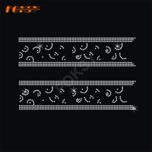 Curve Lines Cheer Bow Hot-Fix Rhinestone Design