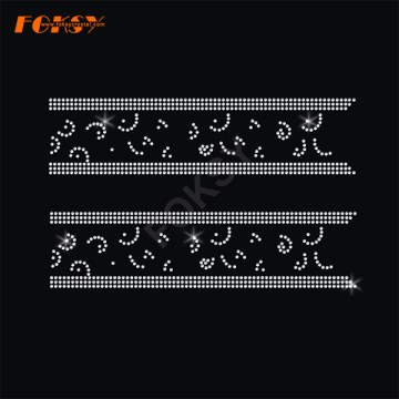 Curve Lines Cheer Bow Hot-Fix Rhinestone Design