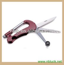 Flashlight Aluminum Carabiner With Compass Keychain