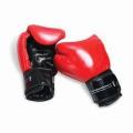 Skórzane Rękawice bokserskie szkolenia w czerwony i czarny gładki, może być używany dłużej