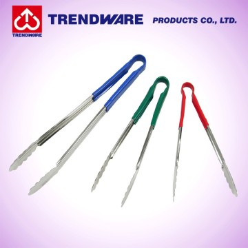 Kitchen cooking BBQ food serving stainless steel scalloped edge Utility Tong