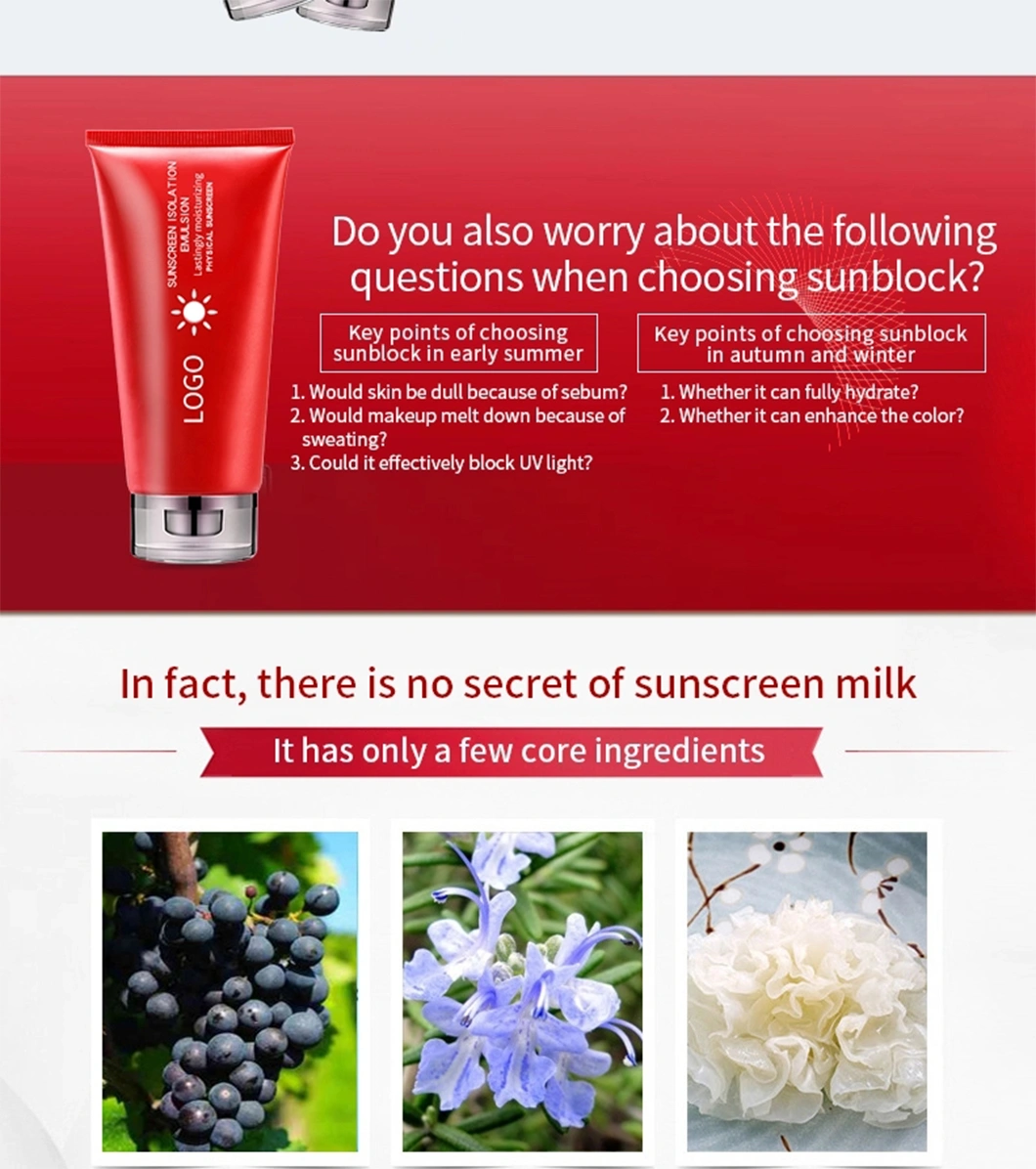 Facial Natural Organic Sunscreen Lotion Sunscreen Moisturizer