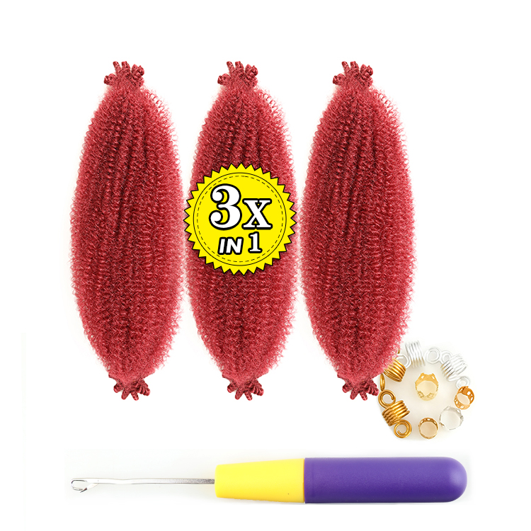 Private Label Crochet Ombre Wholesale Synthetic African Hair Extensions For Braids 3X Afro Spring Twist Braiding Hair