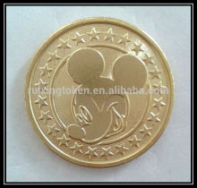 Gold plating Silver Color Brass Token