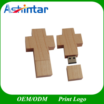 USB Disk Jesus Cross Wood USB Pen Drive Wooden USB Flash Drive