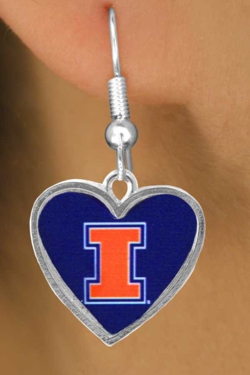 Lead, Cadmium, & Nickle Free University Of Illinois Logo Earring College Jewelry