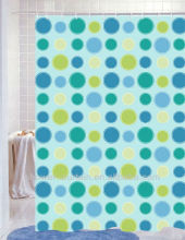 polyester fabric shower curtain with printed dots