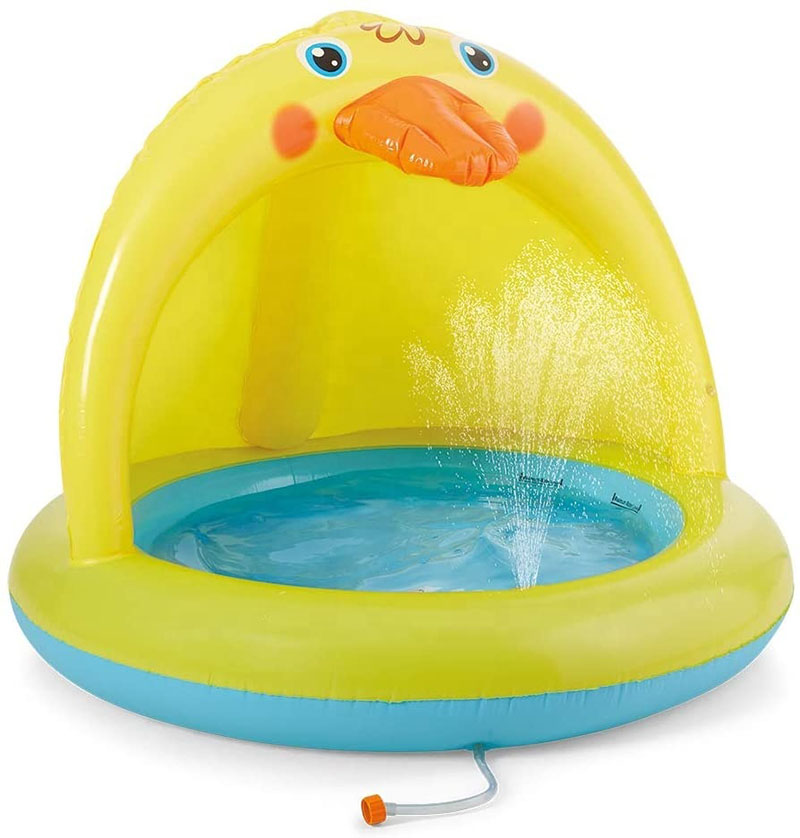 Piscina de niños de pato amarillo con piscina para niños rociadores