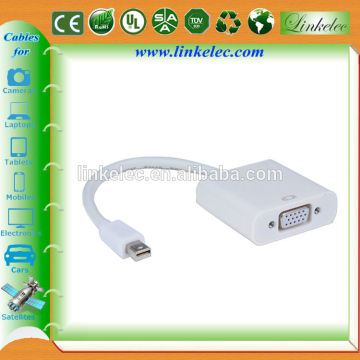 White Mini dp to vga converter adapter 1080p mini displayport to vga short cable