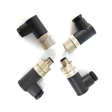 Industrial M8 3 4Pin Conector de ángulo recto Masculino/Hembra