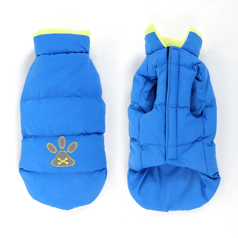 Pet Clothes Autumn and Winter Big Dog Clothes Reflective Bone Double-Sided Cotton Coat