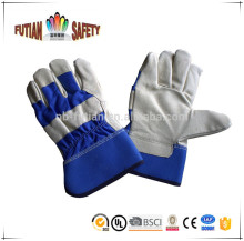 FTSAFETY FTSAFETY Cow Splits Full Leather Plam Blue Drill Cotton Back Working Welding Glove