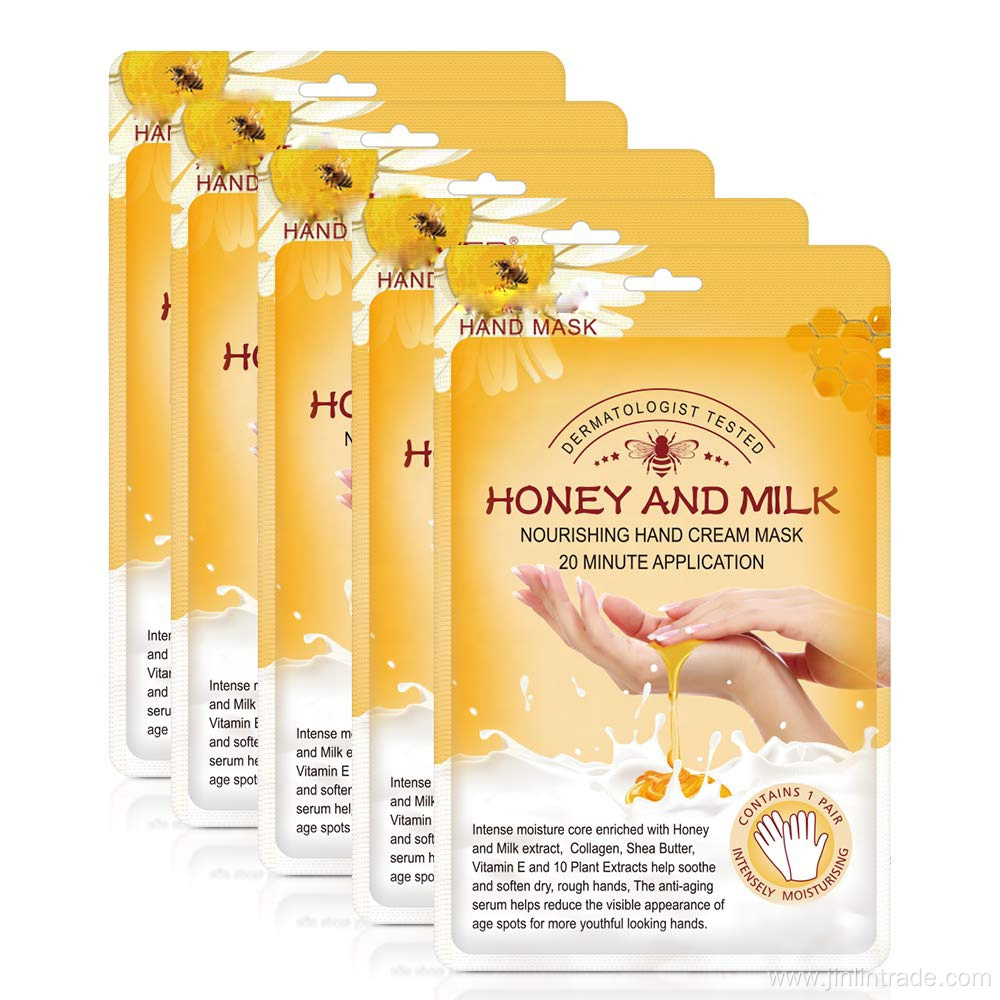 Wholesale OEM ODM Collagen Honey Milk Hand Mask