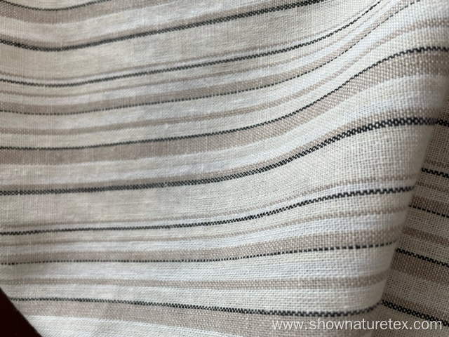 irrigular stripe cotton and linen fabric for fashion garment