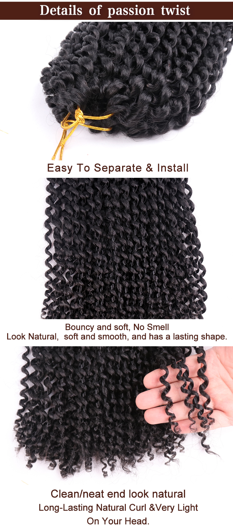 Free Sample Wholesale pre looped  1B/27 Value Pack Ombre 613 18Inch Braid Water Wave Crochet Passion Twist Hair