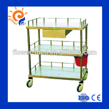 CE ISO certification 3layers hospital treatment cart