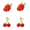 Mode Femmes Doux Perlé Fruit Pendentif Tissage Cerise Fraise Feuille Verte Fruit Boucles D&#39;oreilles DIY Accessoires