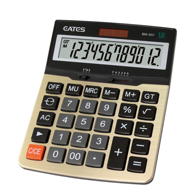 12 digits Calculator financial calculator desktop big LCD Display calculator Solar battery calculator