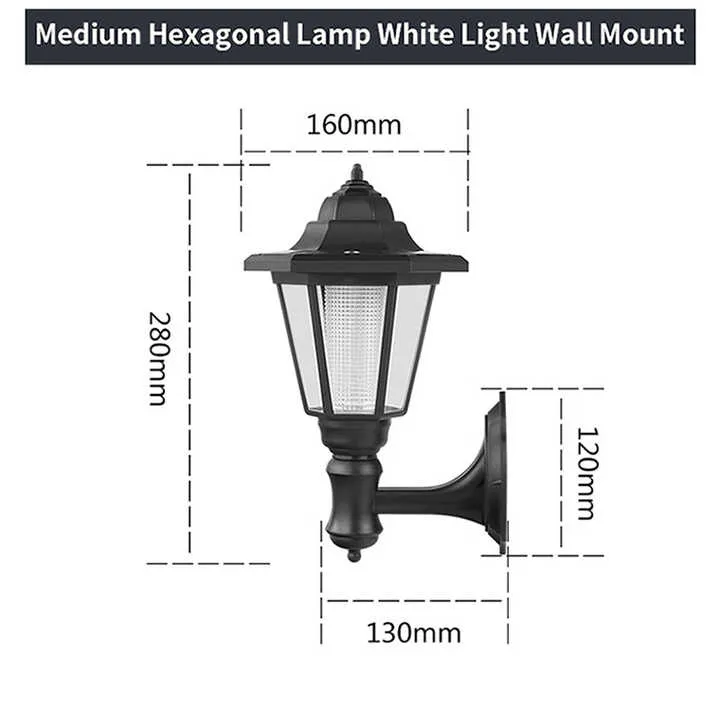 Elegant Vintage Hexagon Solar Lantern Lights for Outdoor Decor