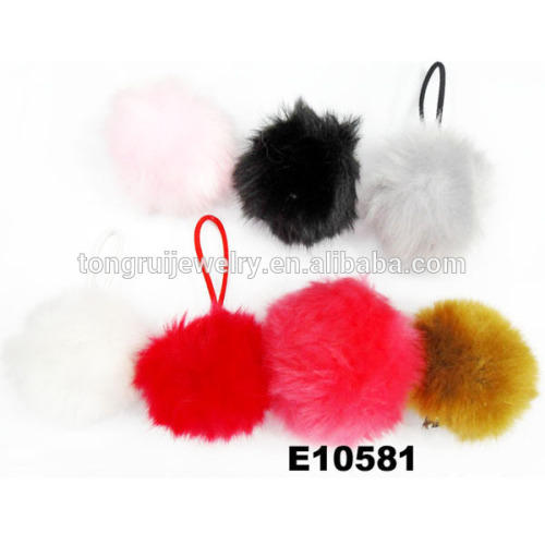 cute small fur ball elastic hair bands