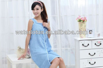 Light Blue Microfiber Material Young Girls Spa Bath Robe