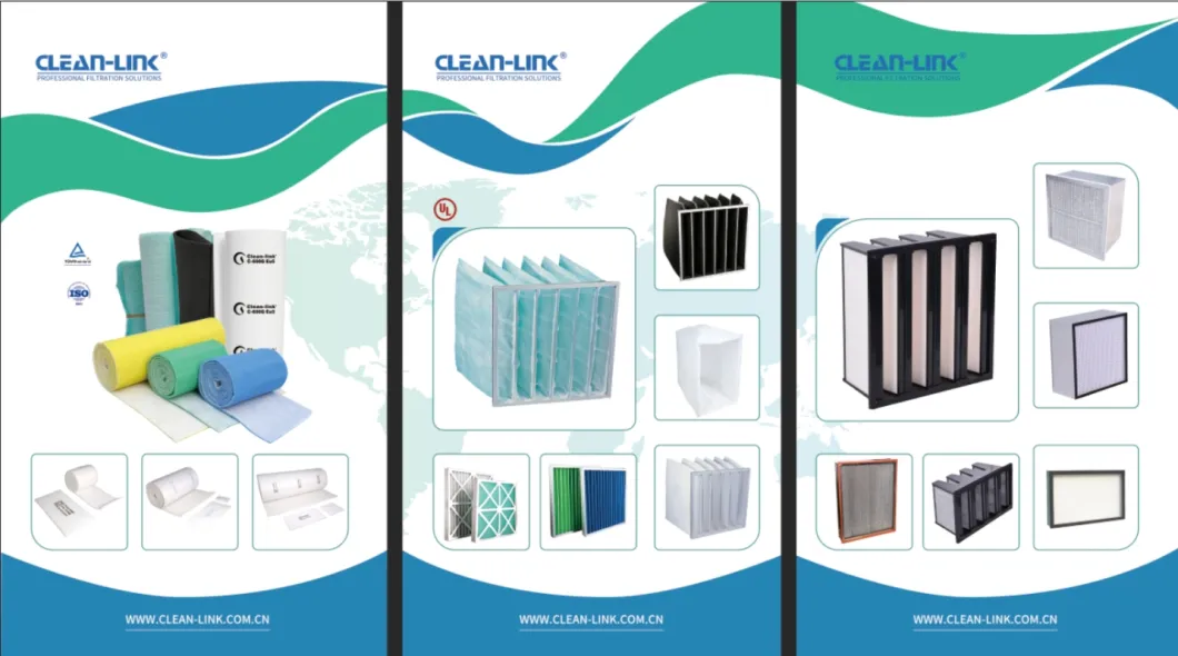 Clean-Link High Efficiency Filtration En779 F5 600g Spray Paint Booth Filter Roll, Ceiling Filter Roof Filter