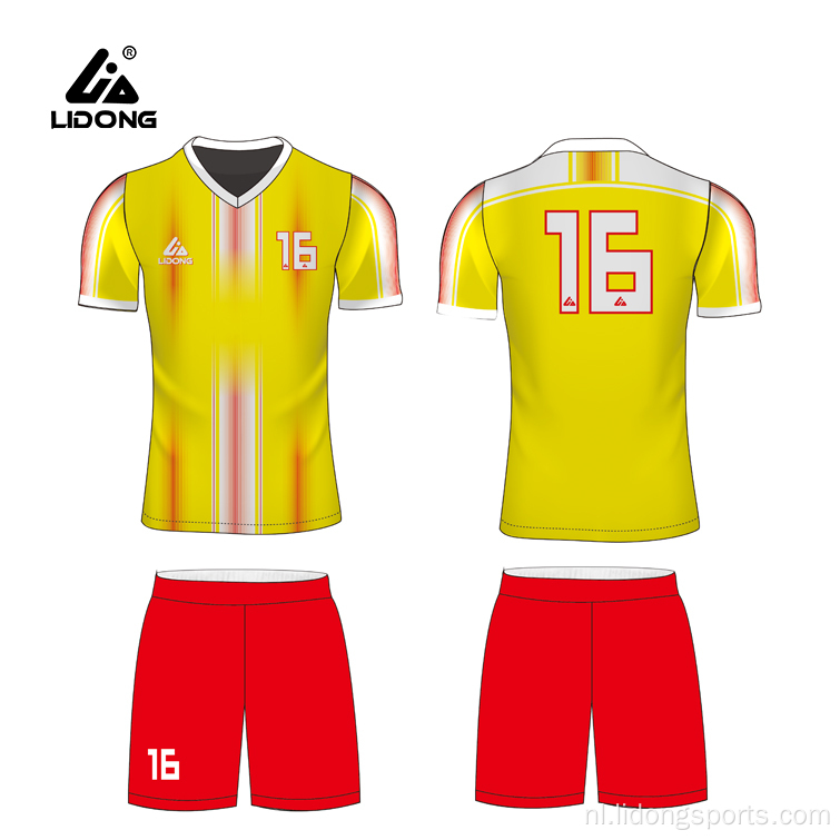 Voetbalvoetbalteam draagt ​​uniformen voetbalshirt