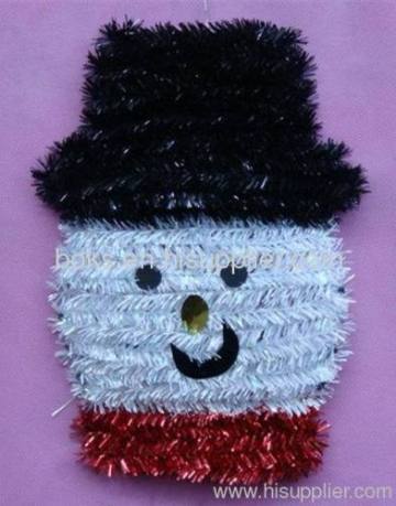 Plastic Christmas Tinsel Snowman Decorations 
