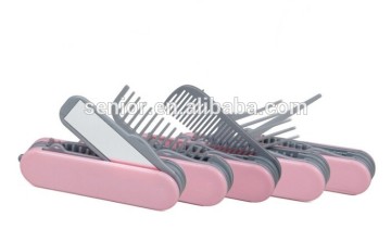 5 In 1 Folding Hair Comb Mirror Brush Comb Set Hair Combs