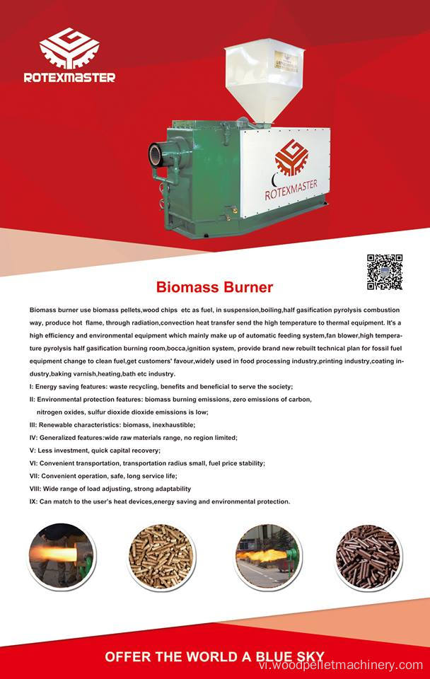 Dễ dàng cài đặt Biomass Wood Pellet Burner