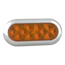 SAE 6 Inch Oval LED Truck Indicator Lights Chrome