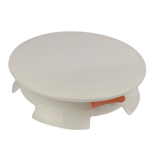 plastic rotating revolving icing cake stand with engraved graduation