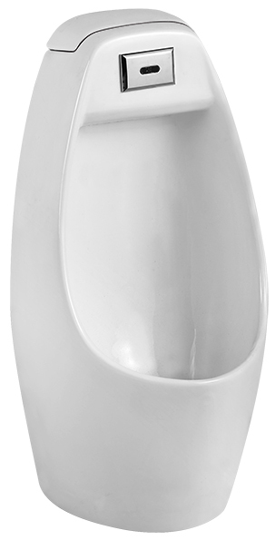 White Standing Flush Urinal With Automatic Reactive